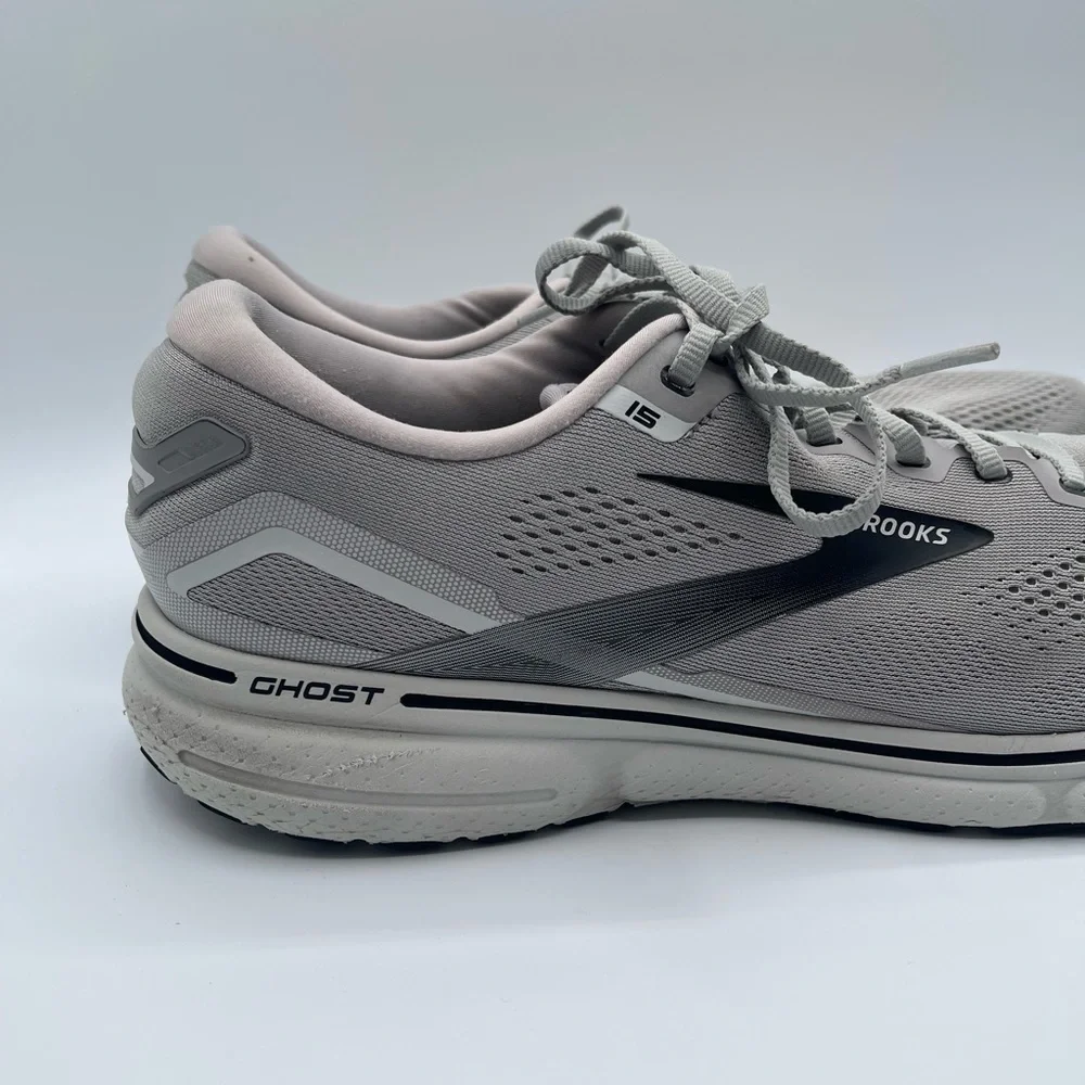Brooks Ghost 15 Mens 14 Shoes Gray Running Walking Sneaker Gym 1103931D098